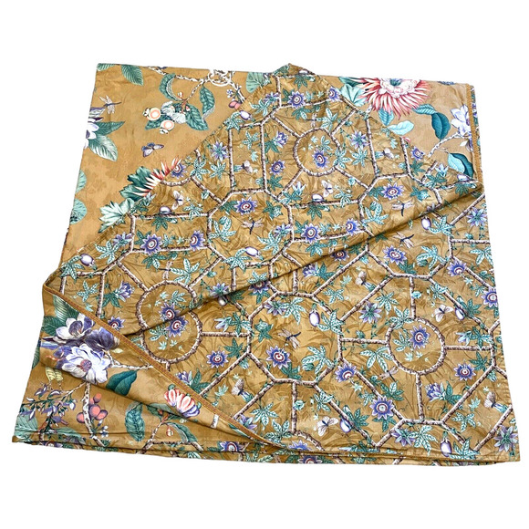 Custom Made Duvet Cover Vintage Designer Botanical Fabric 96x98 Floral/Monkeys2 - Picture 3 of 12